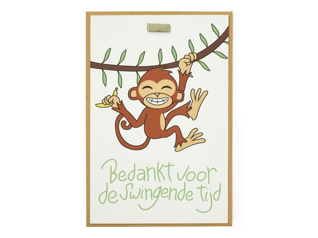 Schilderij maken -  Bedankt voor de swingende tijdr - kindertraktatie - voorkant