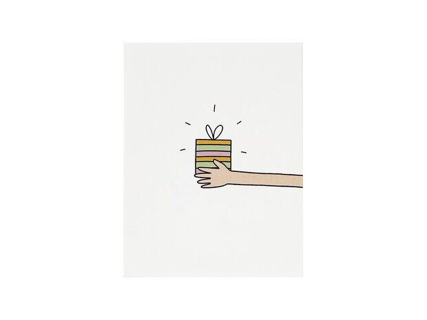 Cadeautje geven - kindertraktatie - kaartje voorkant