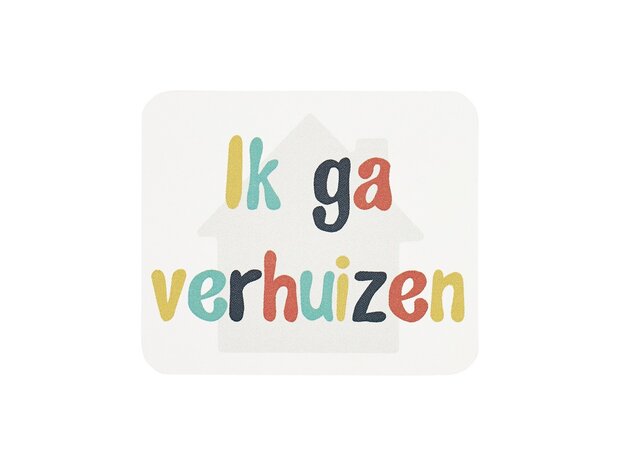 Kralenketting rijgen -  ik ga verhuizen - kindertraktatie - label voorkant