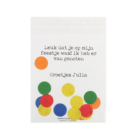 Alsjeblieft een dankjewel - kaart met groeiconfetti
