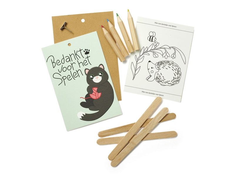 Schilderij maken -  Bedankt voor het spelen - kindertraktatie - overzicht