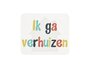 Kralenketting rijgen -  ik ga verhuizen - kindertraktatie - label voorkant