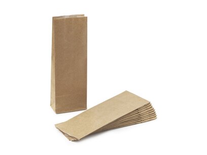 Kraftpapieren blokzakjes - verpakt per 10 stuks - 8x5x25cm Kraftpapieren blokzakjes - verpakt per 10 stuks - 8x5x25cm