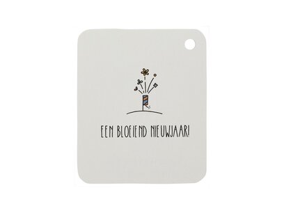 Label - Een bloeiend nieuwjaar - 50x60 mm Label - Een bloeiend nieuwjaar - 50x60 mm