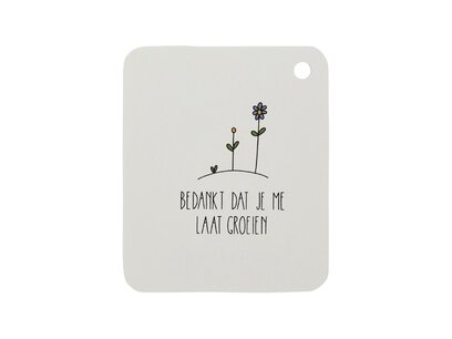 Label - Bedankt dat je me laat groeien - 50x60 mm Label - Bedankt dat je me laat groeien - 50x60 mm