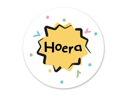 Stickervel - Hoera - 24 stuks Stickervel - Hoera - 24 stuks