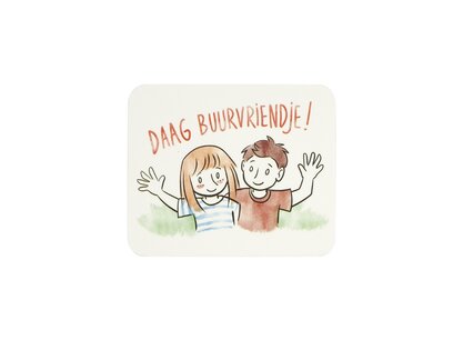 Label - Daag buurvriendje - 50x60 mm Label - Daag buurvriendje - 50x60 mm