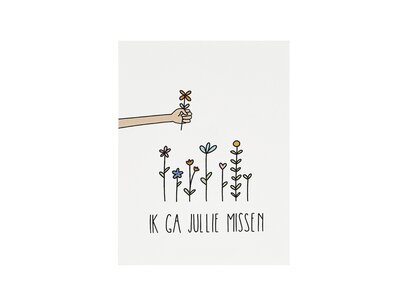 Kaartje - Ik ga jullie missen - 80x105 mm Kaartje - Ik ga jullie missen - 80x105 mm