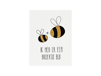 Kaartje - Ik heb er een broertje bij! - 80x105 mm Kaartje - Ik heb er een broertje bij! - 80x105 mm