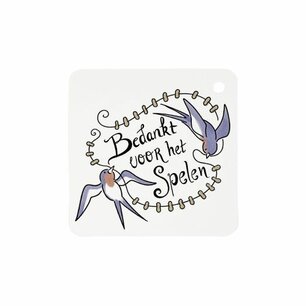 Label - Bedankt voor het spelen - 60x60 mm Label - Bedankt voor het spelen - 60x60 mm