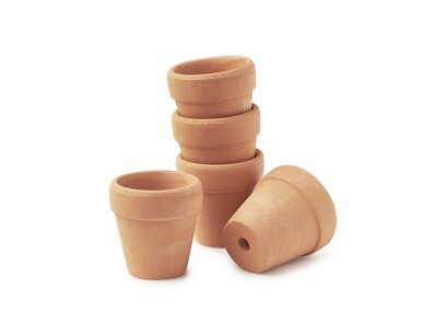 Terracotta potjes - 5 stuks - h 31 mm, d 34 mm Terracotta potjes - 5 stuks - h 31 mm, d 34 mm