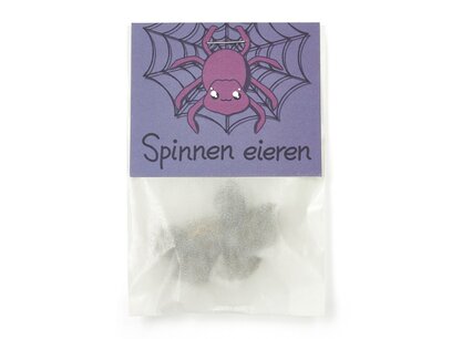 Spinnen eieren - Traktatie anemonen in pergamijn zakje Spinnen eieren - Traktatie anemonen in pergamijn zakje