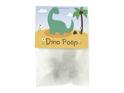 Dino poep - Traktatie anemonen in pergamijn zakje Dino poep - Traktatie anemonen in pergamijn zakje