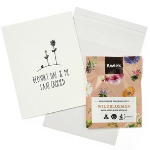 Bedankt dat je me laat groeien - Traktatie zaden in bioplastic zakje Bedankt dat je me laat groeien - Traktatie zaden in bioplastic zakje
