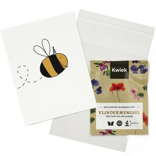 Bij met feesthoed - Traktatie zaden in bioplastic zakje Bij met feesthoed - Traktatie zaden in bioplastic zakje