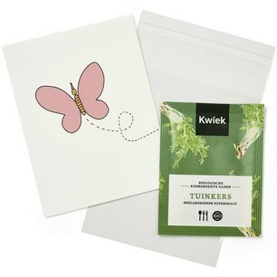 Vlinder met feesthoed - Traktatie zaden in bioplastic zakje Vlinder met feesthoed - Traktatie zaden in bioplastic zakje