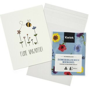 Fijne vakantie! - Traktatie zaden in bioplastic zakje Fijne vakantie! - Traktatie zaden in bioplastic zakje