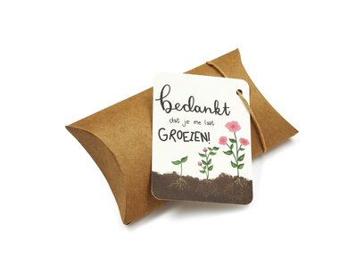 Bedankt dat je me laat groeien - Traktatie zaden in een gondeldoosje // Lotte Bedankt dat je me laat groeien - Traktatie zaden in een gondeldoosje // Lotte